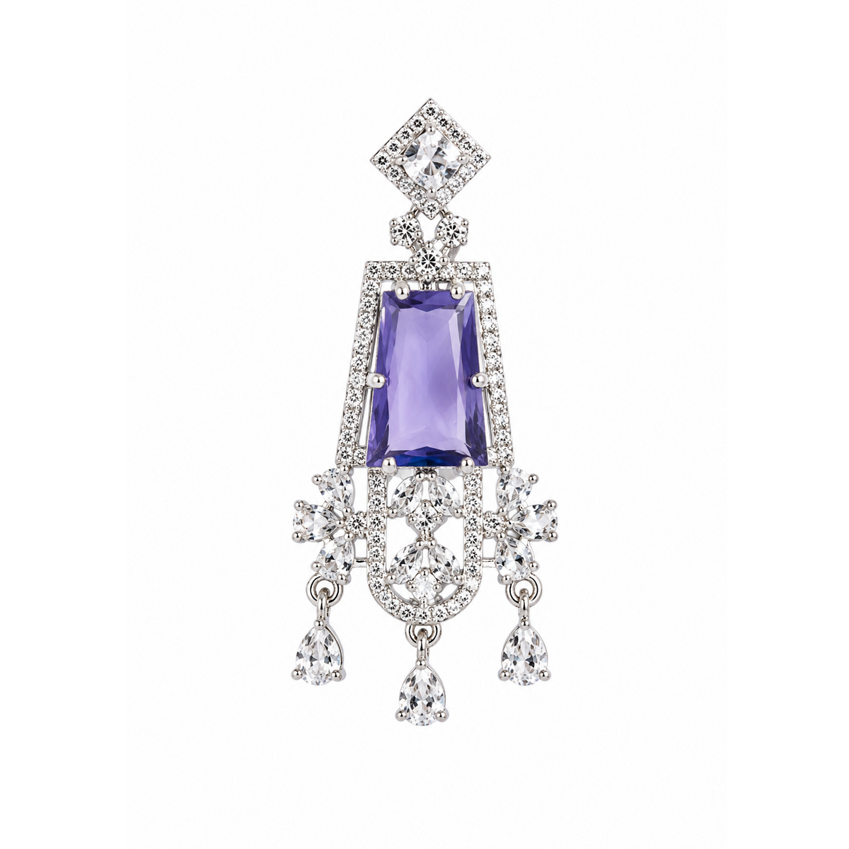 Amethyst Grace American Diamond Statement Earrings
