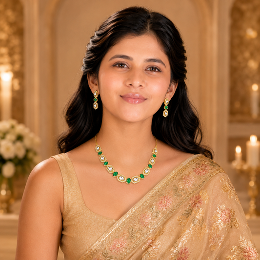Emerald Royale Moissanite Necklace Set