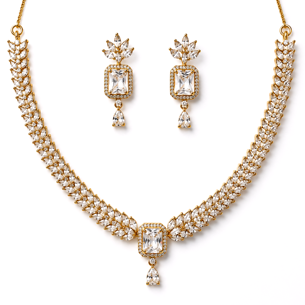 Aurora Royale American Diamond Necklace Set
