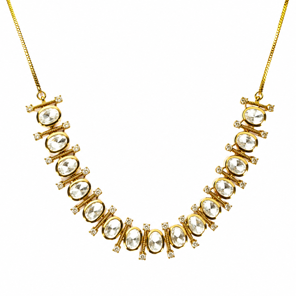 Celeste Moissanite Oval Statement Necklace Set