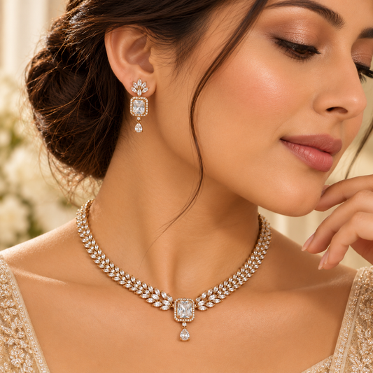 Aurora Royale American Diamond Necklace Set