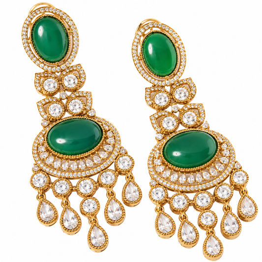 Verde Royale Statement Drop Earrings