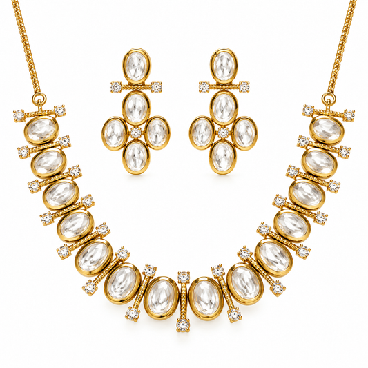 Celeste Moissanite Oval Statement Necklace Set