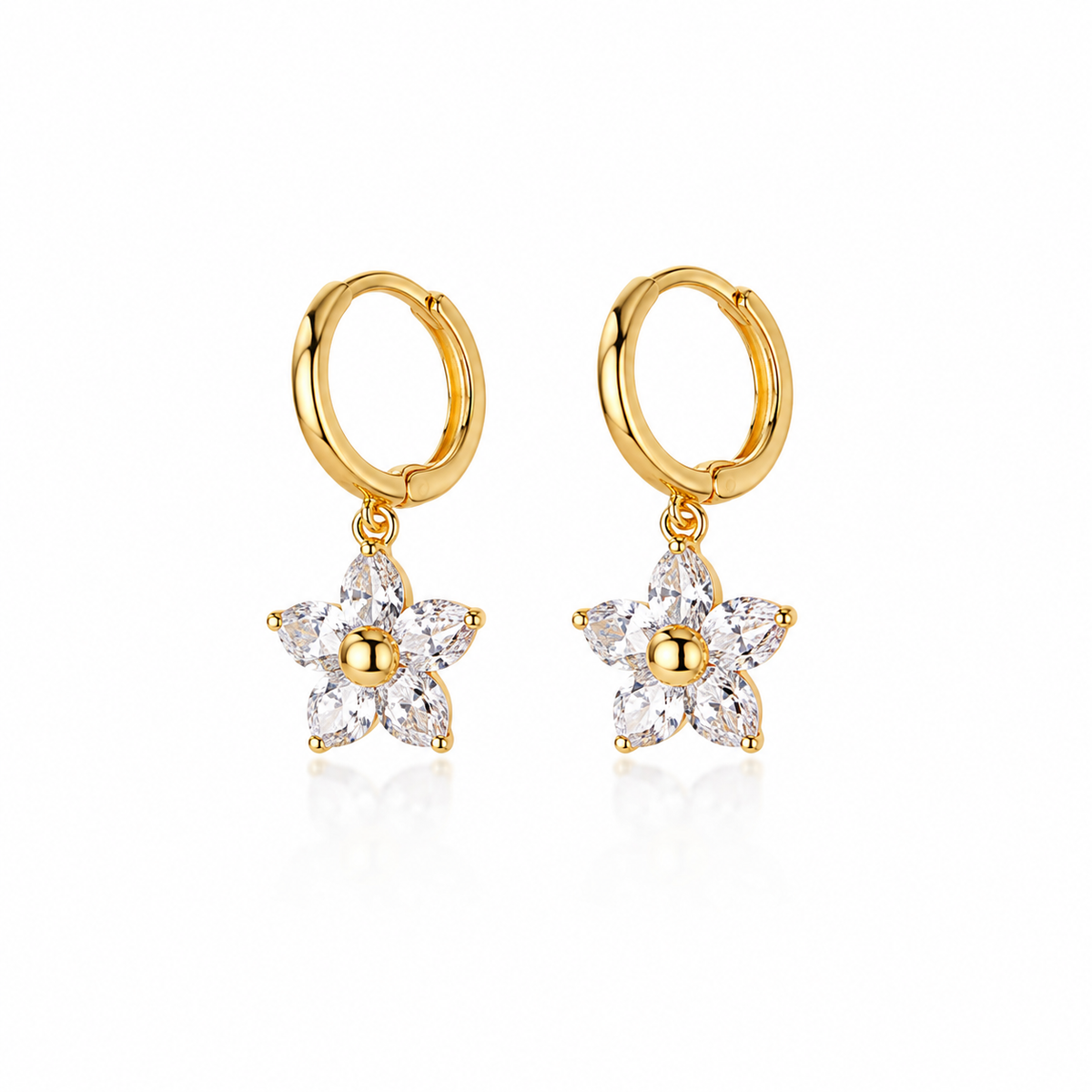 Bloomé Crystal Flower Hoops
