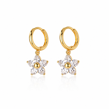 Bloomé Crystal Flower Hoops