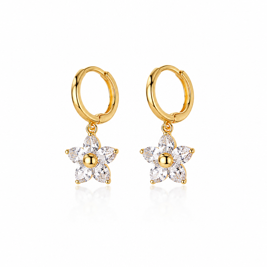 Bloomé Crystal Flower Hoops