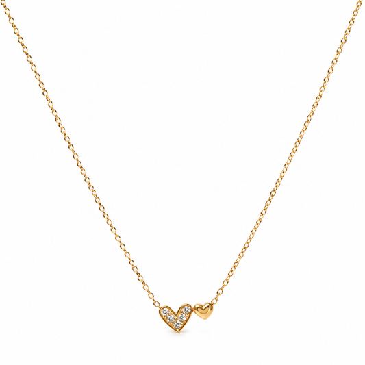 Crystal Heart Charm Necklace