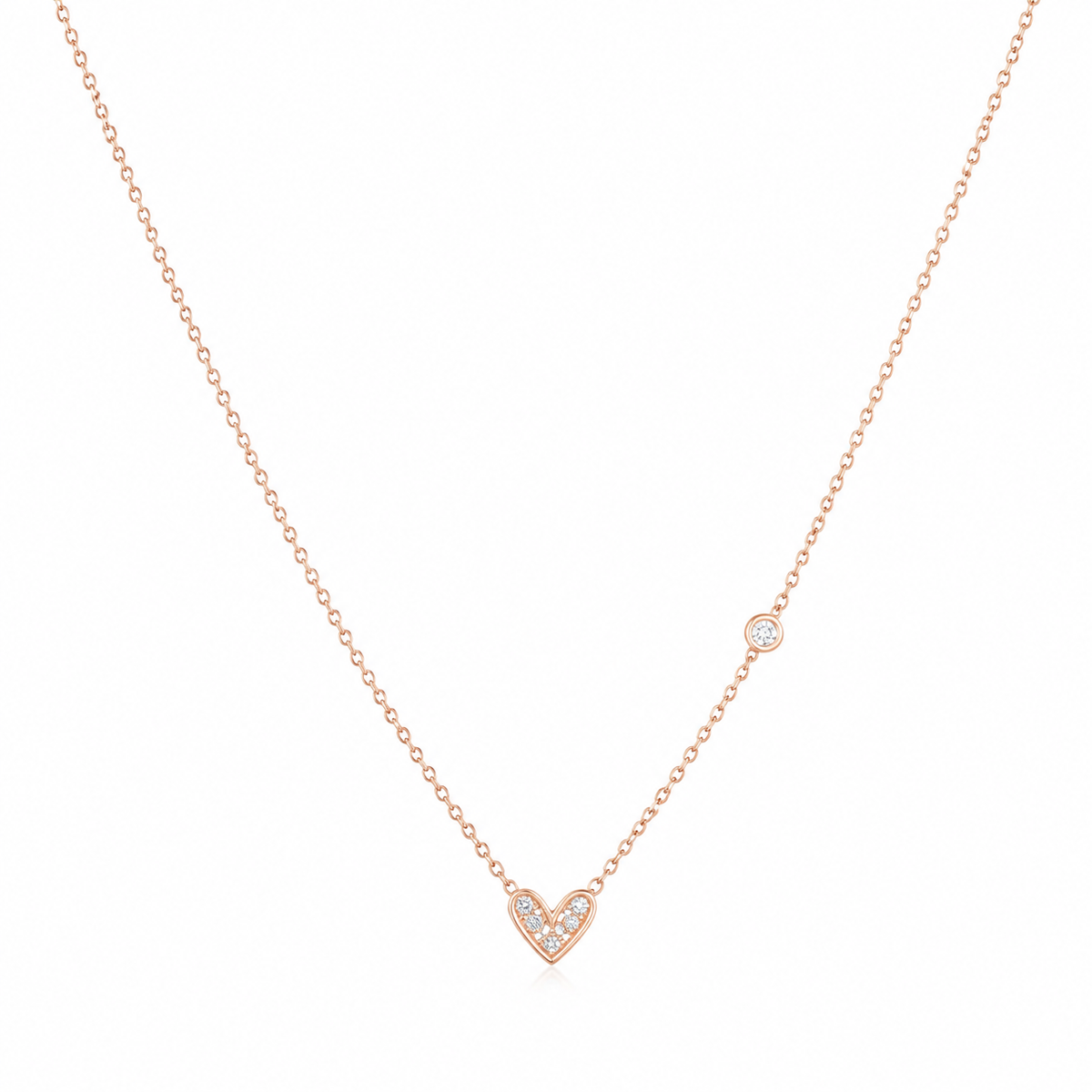 Pavé Heart & Crystal Necklace