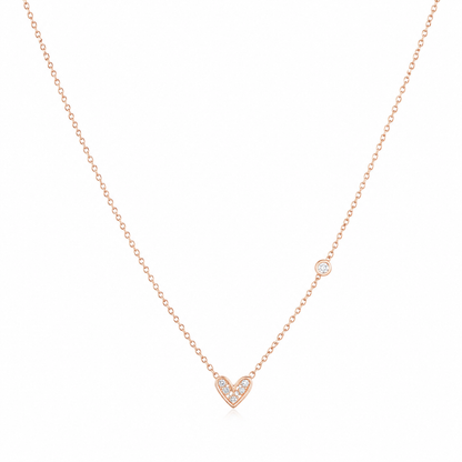 Pavé Heart & Crystal Necklace