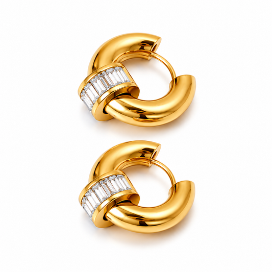 Crystal Huggie Hoop Earrings