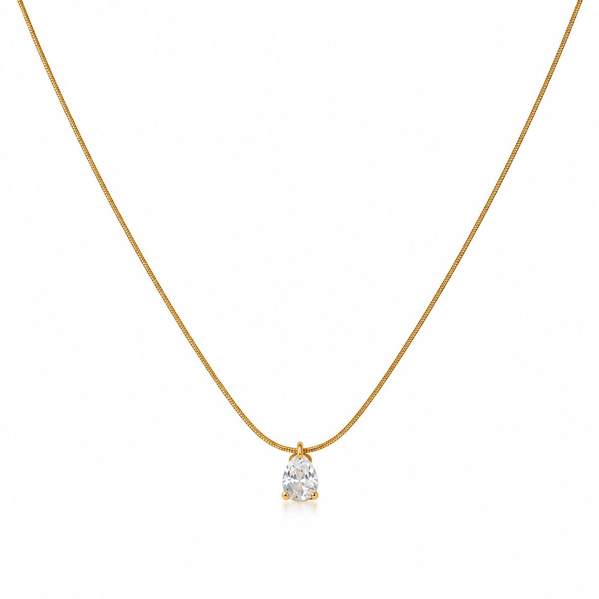Teardrop Crystal Pendant Necklace