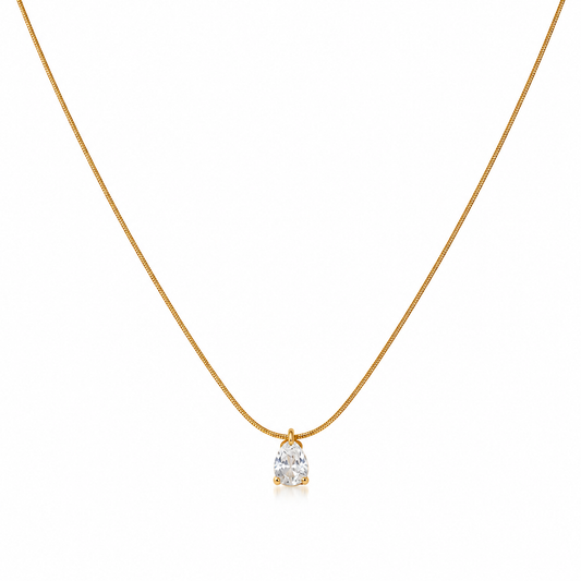 Teardrop Crystal Pendant Necklace
