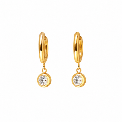 Crystal Charm Hoop Earrings