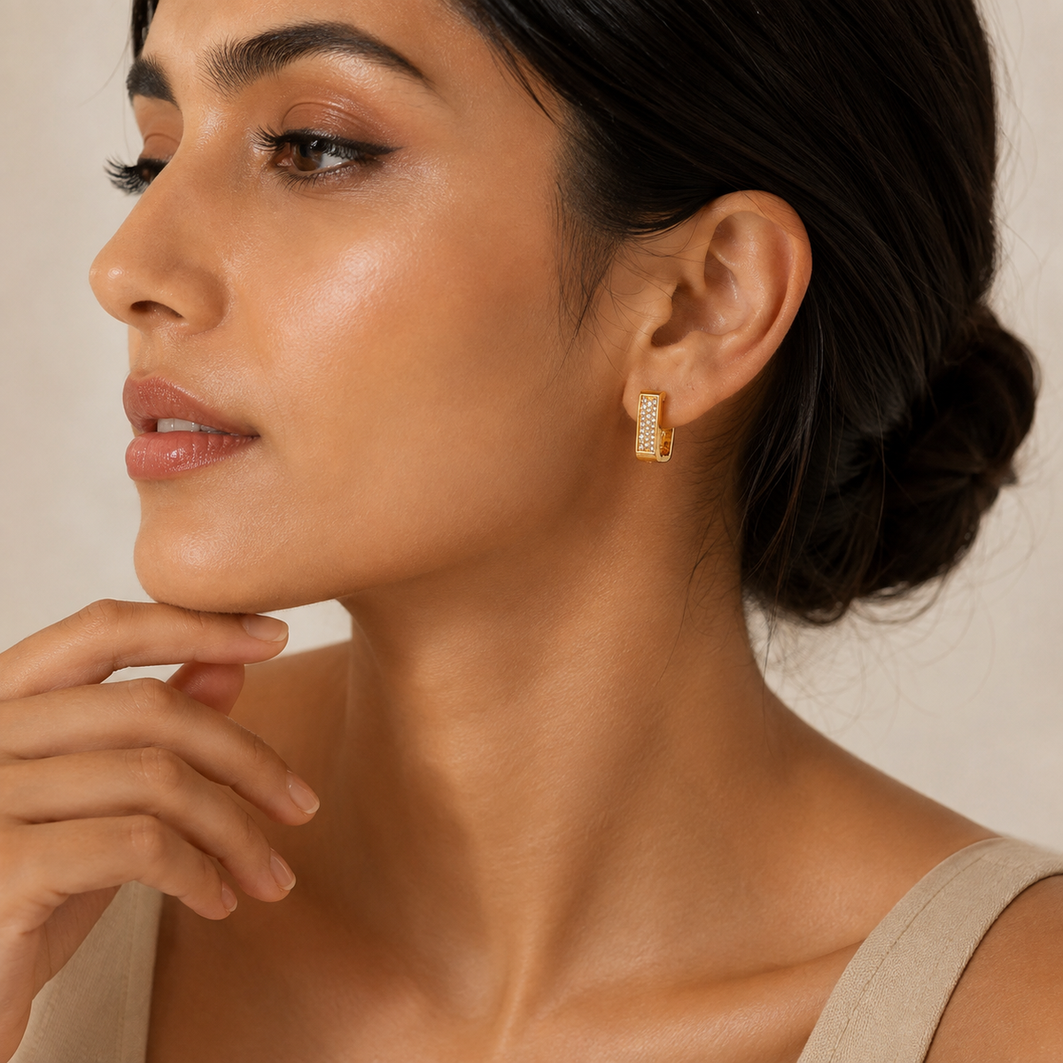 Pavé Crystal Huggie Earrings