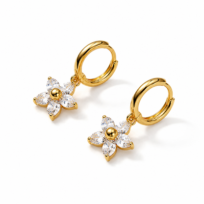 Bloomé Crystal Flower Hoops