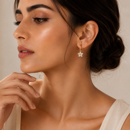 Bloomé Crystal Flower Hoops