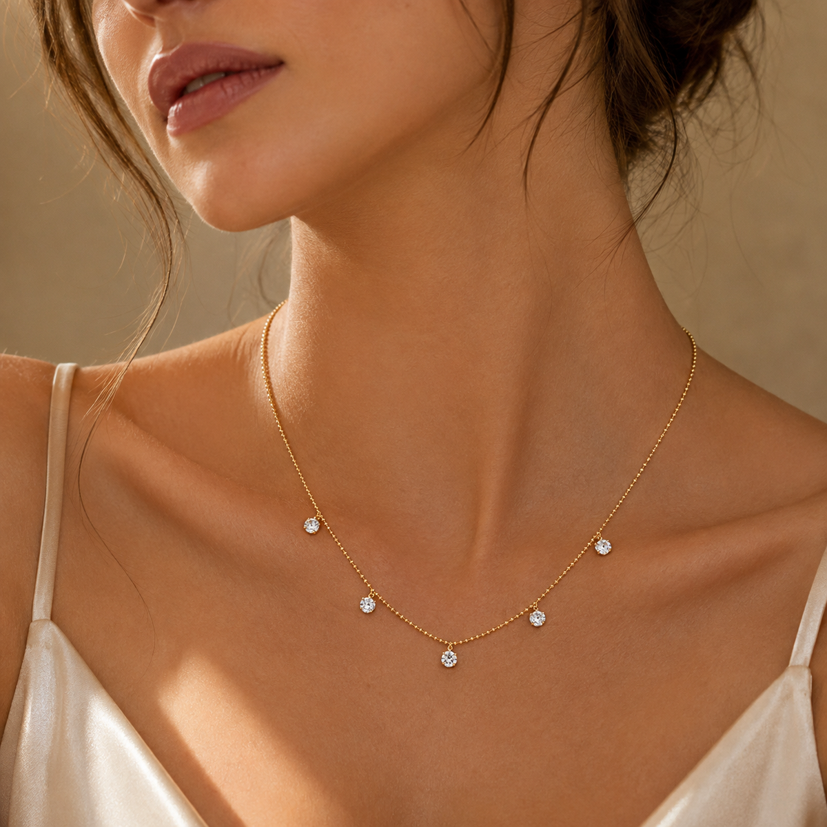 Dainty Crystal Drop Necklace