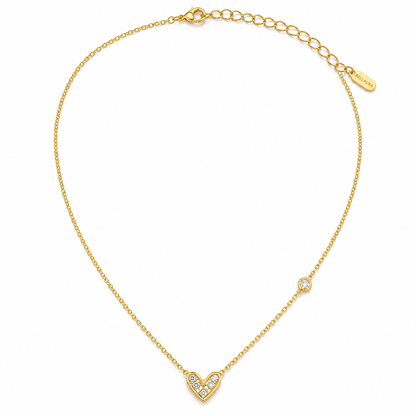 Pavé Heart & Crystal Necklace