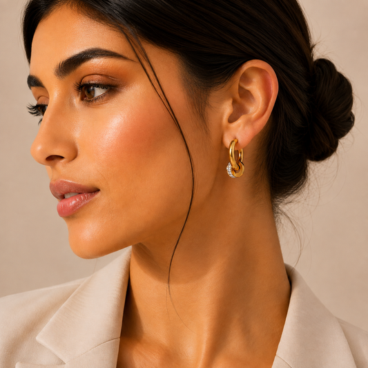 Crystal Huggie Hoop Earrings
