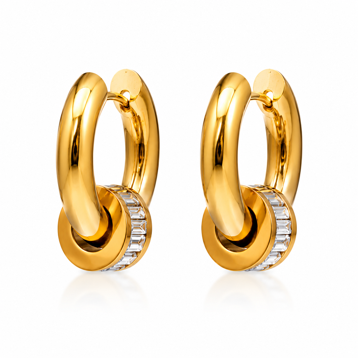 Crystal Huggie Hoop Earrings