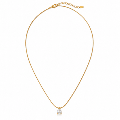 Teardrop Crystal Pendant Necklace