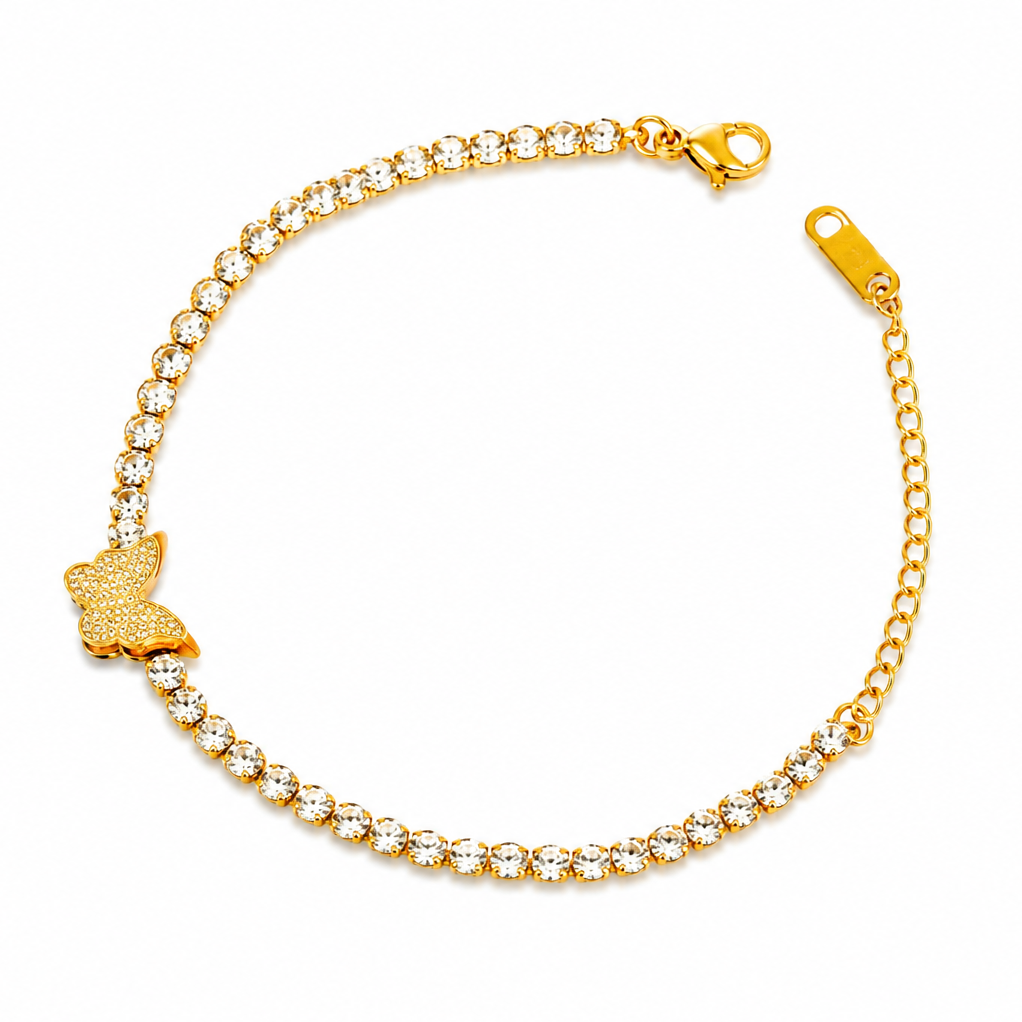 Flutter Crystal Butterfly Bracelet