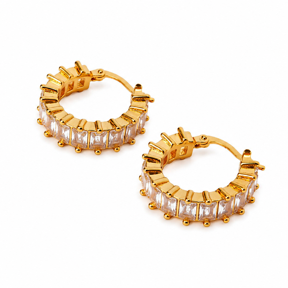 Celestia Baguette Crystal Hoop Earrings