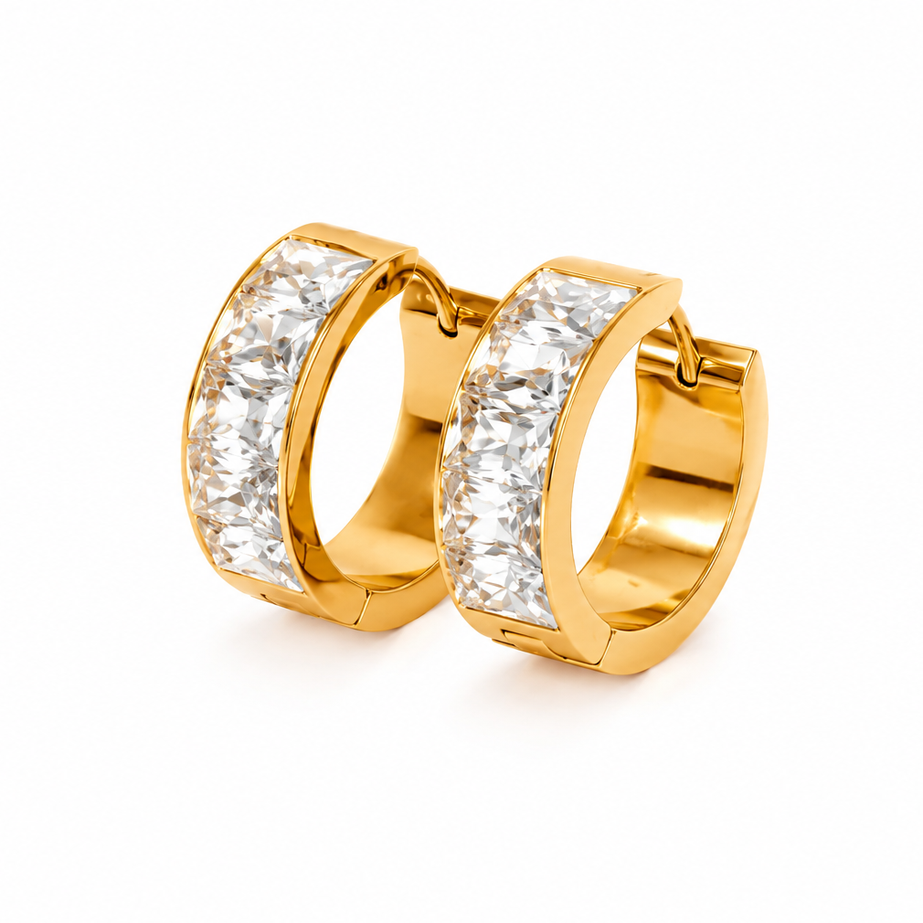 Aurora Princess Crystal Hoop Earrings