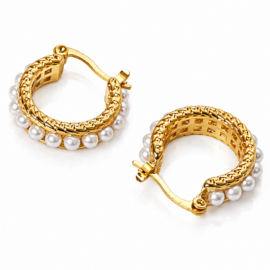 Celeste Pearl Luxe Hoop Earrings