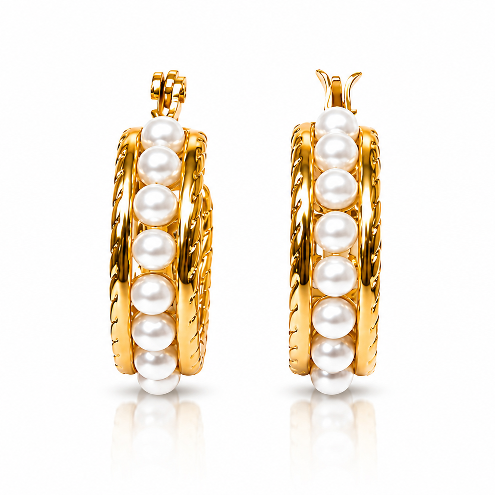 Celeste Pearl Luxe Hoop Earrings