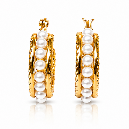 Celeste Pearl Luxe Hoop Earrings