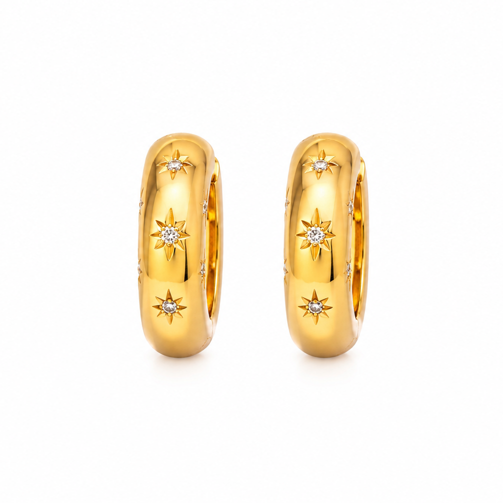 Stellar Bloom Hoop Earrings 