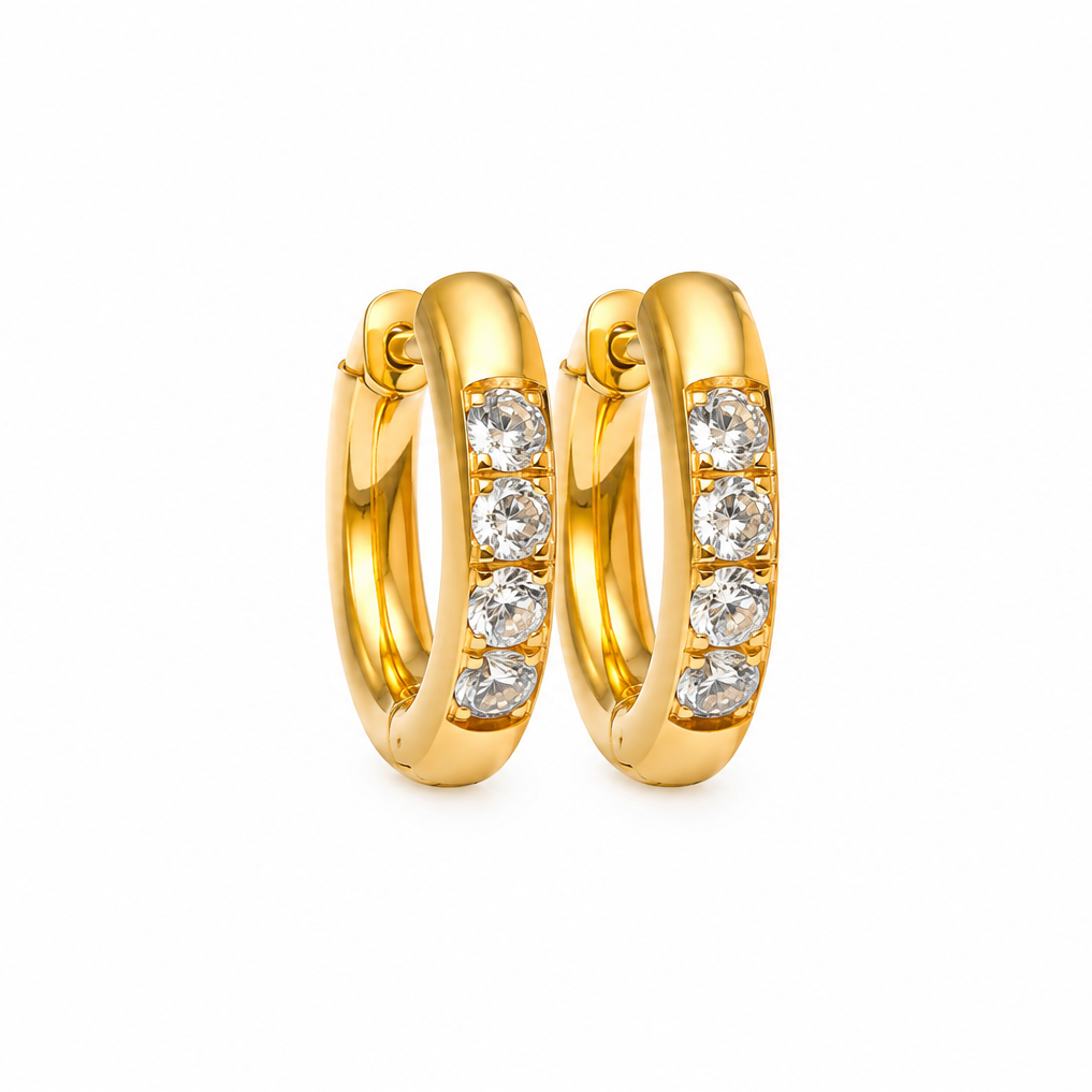 Celeste Crystal Huggie Hoop Earrings 