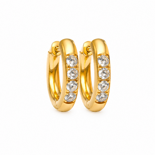 Celeste Crystal Huggie Hoop Earrings 
