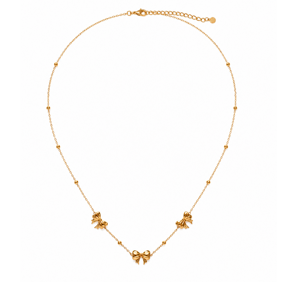 Golden Bow Cascade Necklace