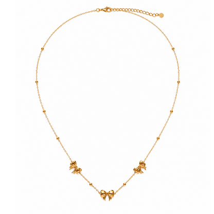 Golden Bow Cascade Necklace