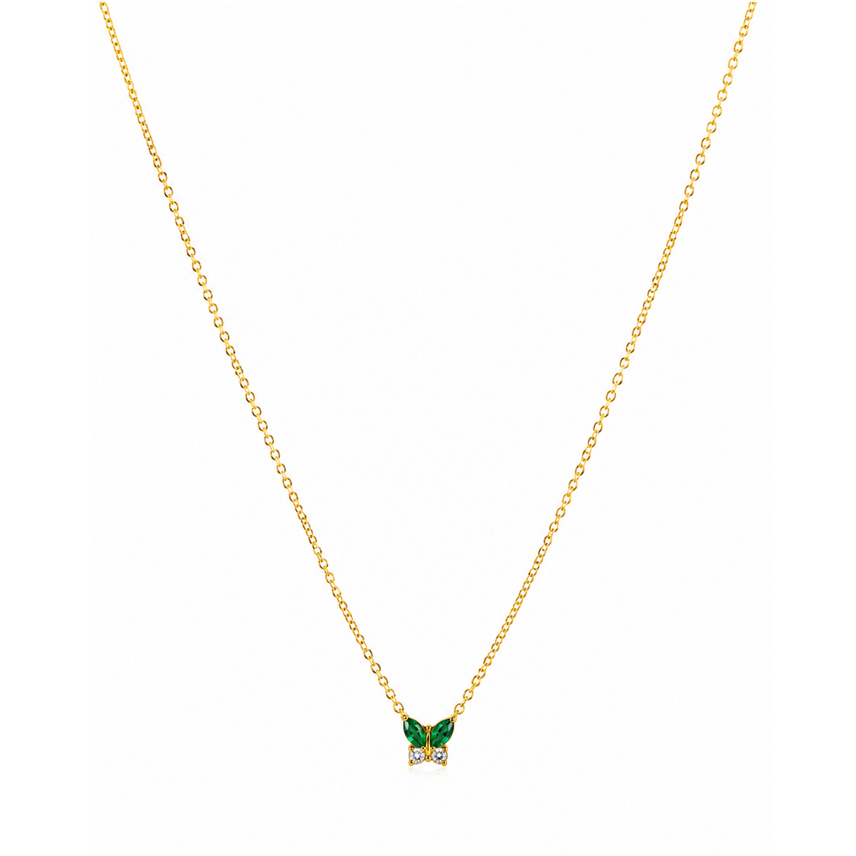 Emerald Flutter Butterfly Necklace