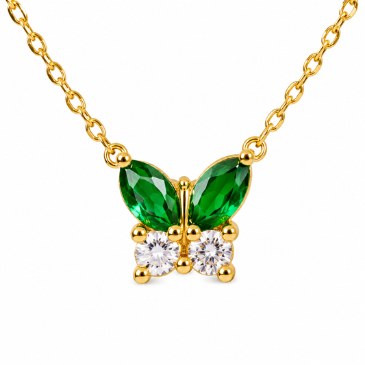 Emerald Flutter Butterfly Necklace