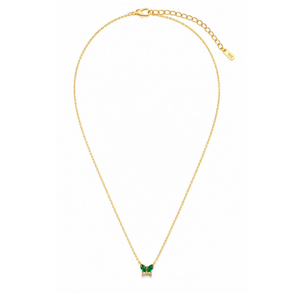 Emerald Flutter Butterfly Necklace