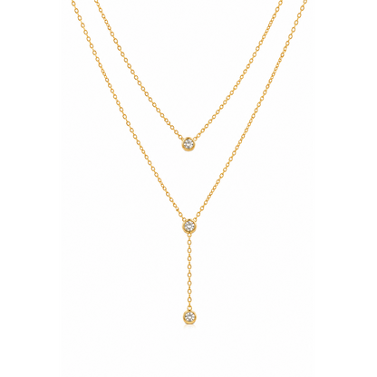 Celeste Solitaire Double layer Necklace