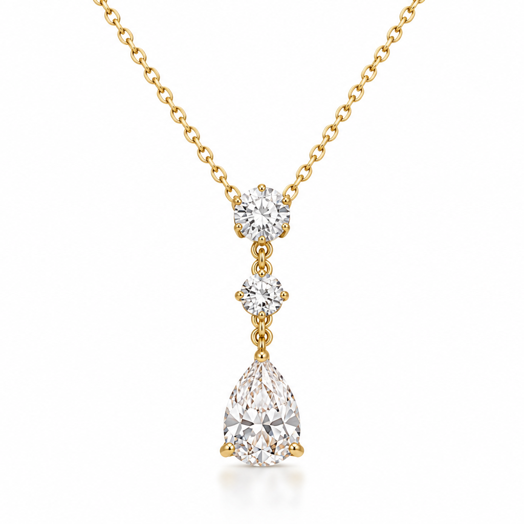 Aurora Teardrop Lariat Necklace