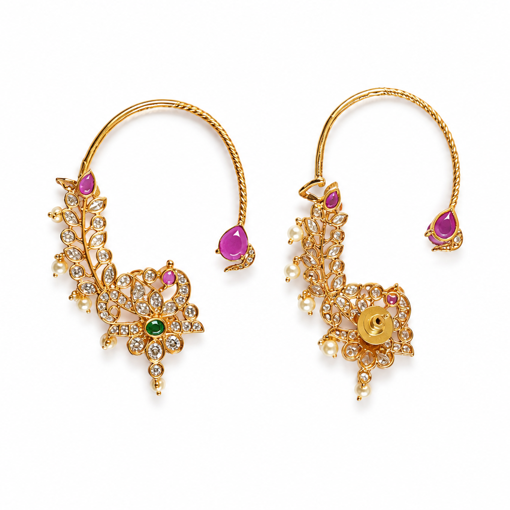 Ruby & Emerald Kemp Statement Ear Cuffs