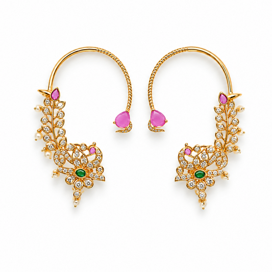Ruby & Emerald Kemp Statement Ear Cuffs