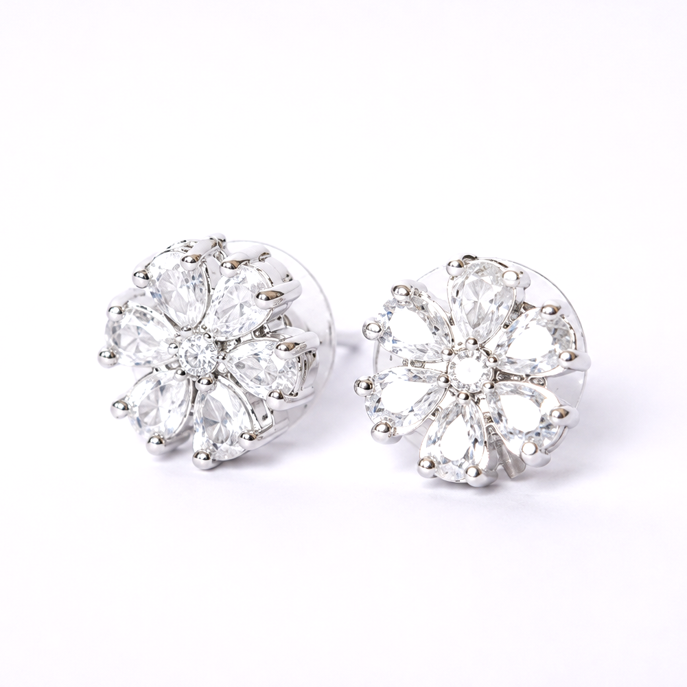 Stellar Bloom American Diamond Stud Earrings