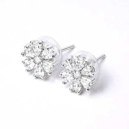 Stellar Bloom American Diamond Stud Earrings