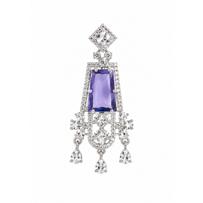 Amethyst Grace American Diamond Statement Earrings