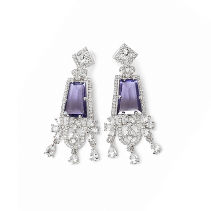 Amethyst Grace American Diamond Statement Earrings