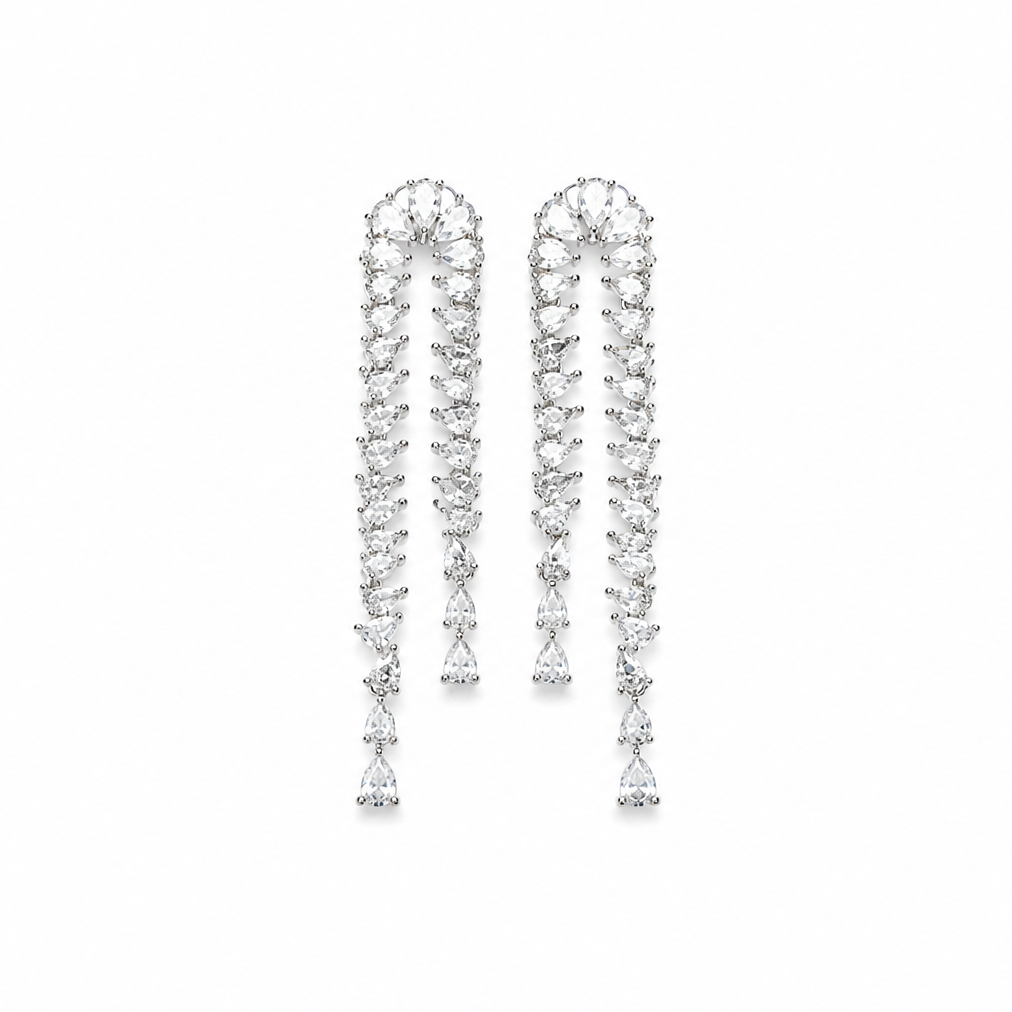 Celestial Cascade American Diamond Statement Earrings