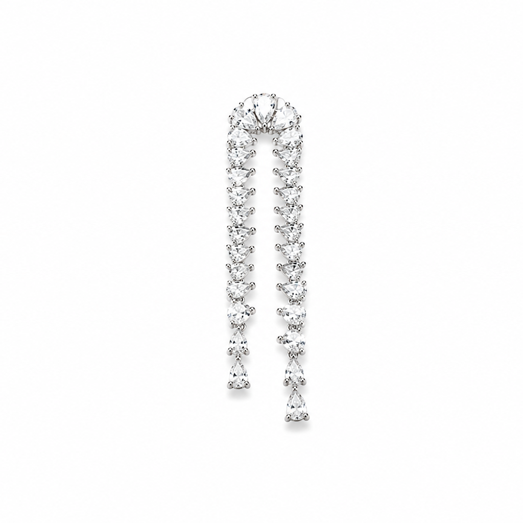 Celestial Cascade American Diamond Statement Earrings