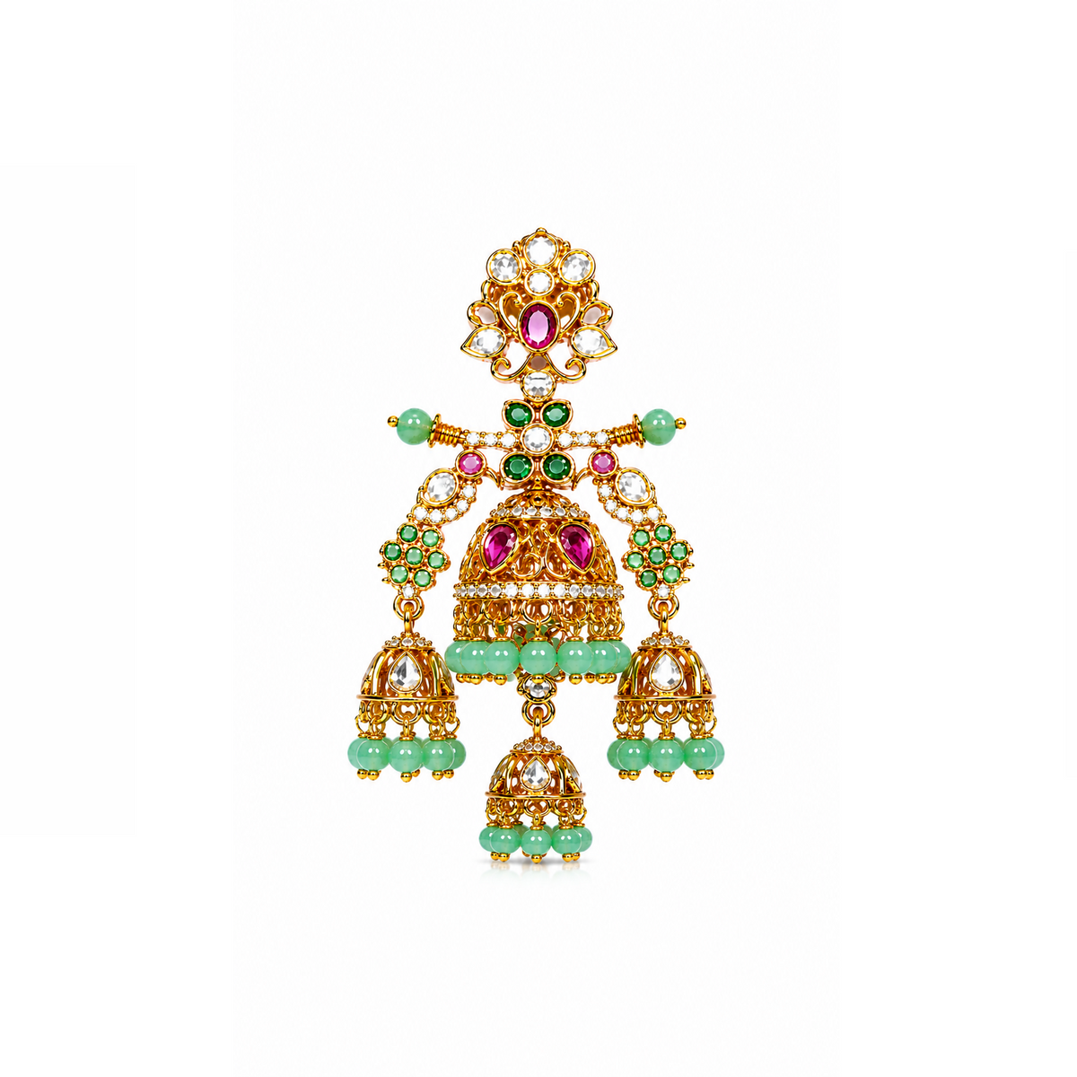 Maharani Kemp Stone Jhumka Earrings